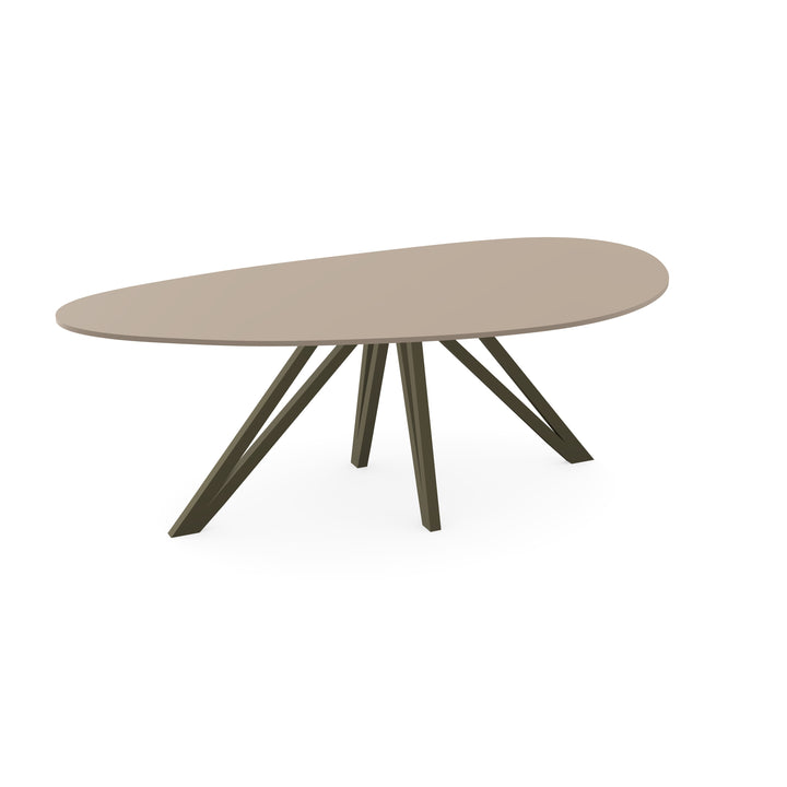 HPL Eettafel Oatmeal Beige - Kiezel B - Spin donker bruin - {{ product.type }} - Kas20