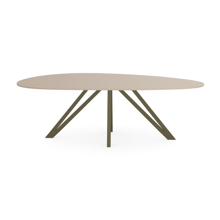 HPL Eettafel Oatmeal Beige - Kiezel B - Spin donker bruin - {{ product.type }} - Kas20