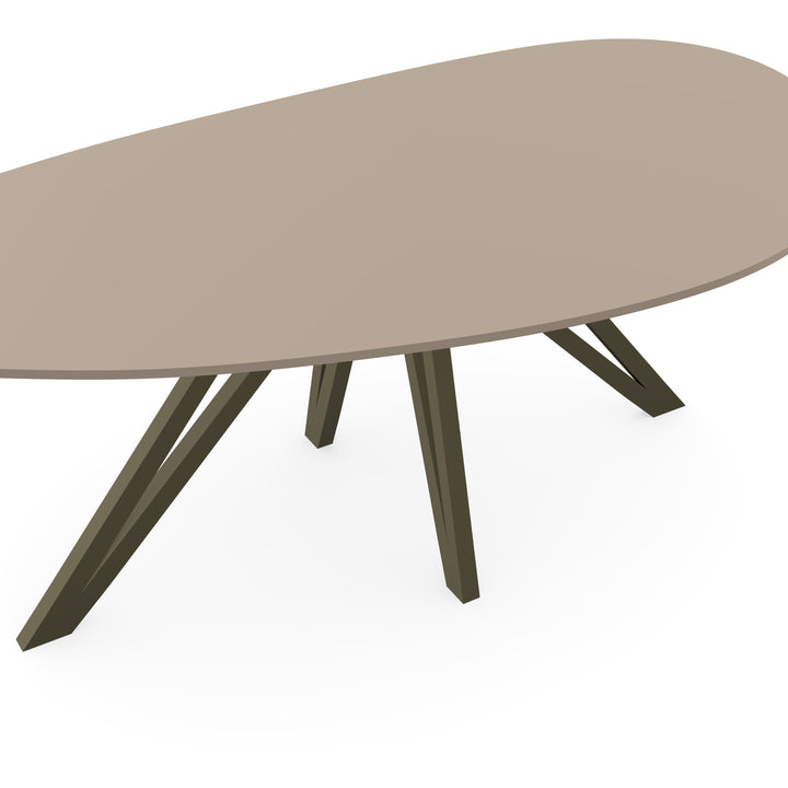 HPL Eettafel Oatmeal Beige - Kiezel B - Spin donker bruin - {{ product.type }} - Kas20