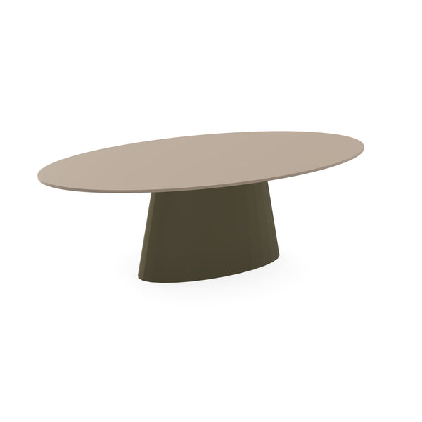 HPL Eettafel Oatmeal Beige - Ovaal - Sjors Donker bruin