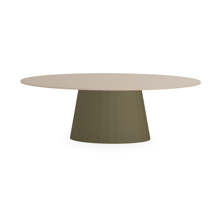 HPL Eettafel Oatmeal Beige - Ovaal - Sjors Donker bruin - {{ product.type }} - Kas20