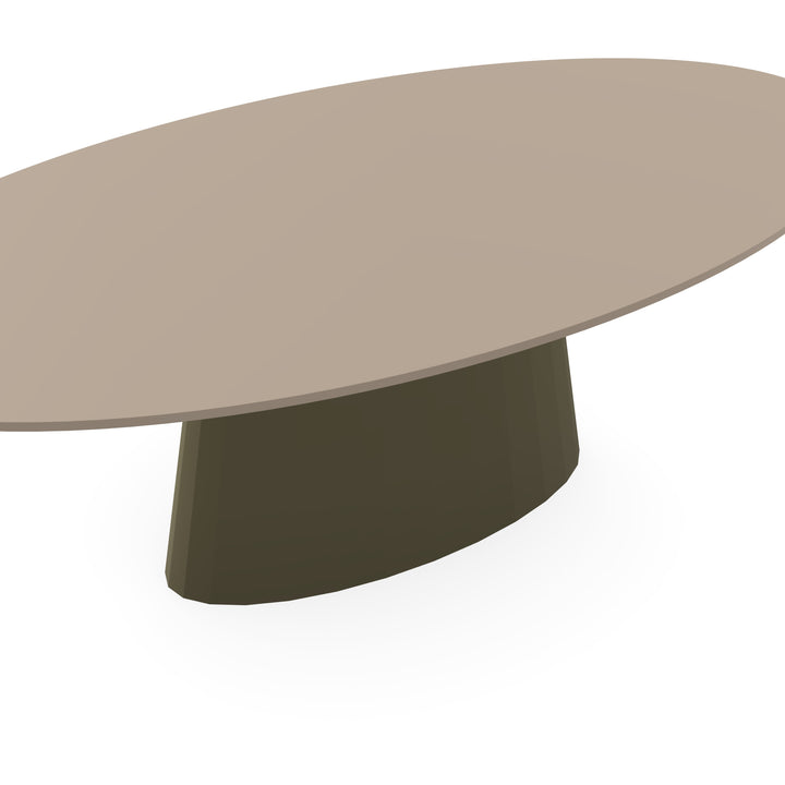 HPL Eettafel Oatmeal Beige - Ovaal - Sjors Donker bruin - {{ product.type }} - Kas20