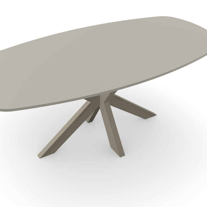 HPL Eettafel Seashell - Deens ovaal - Matrix dun licht bruin - {{ product.type }} - Kas20