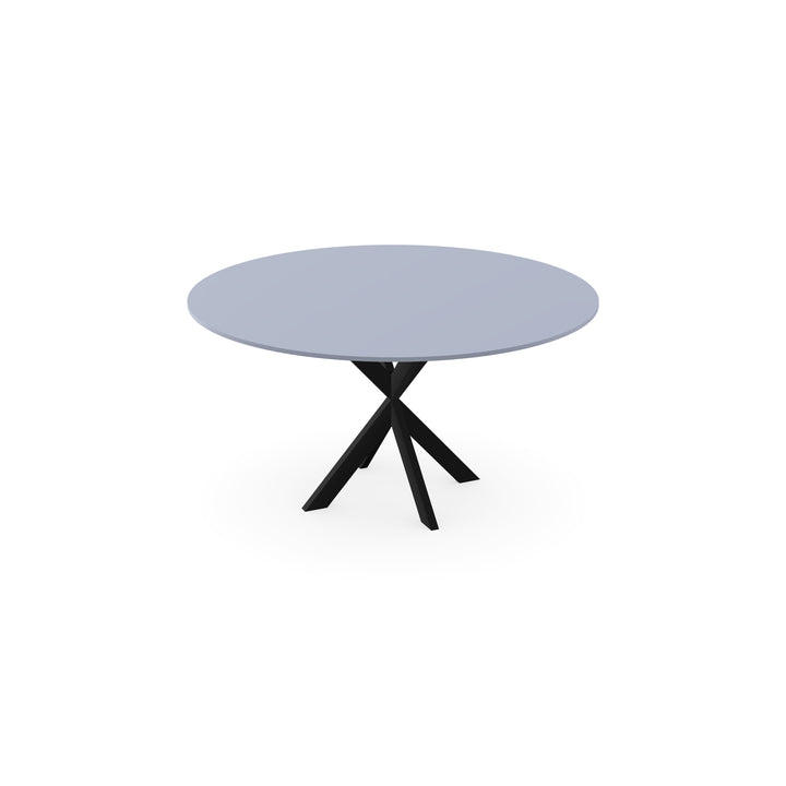 HPL Eettafel Frozen blue - Rond - Kruis ultra dun zwart - {{ product.type }} - Kas20
