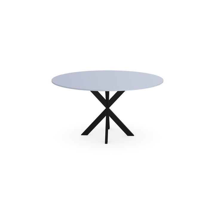 HPL Eettafel Frozen blue - Rond - Kruis ultra dun zwart - {{ product.type }} - Kas20