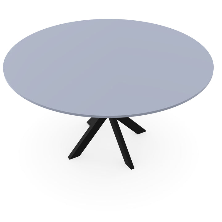 HPL Eettafel Frozen blue - Rond - Kruis ultra dun zwart - {{ product.type }} - Kas20