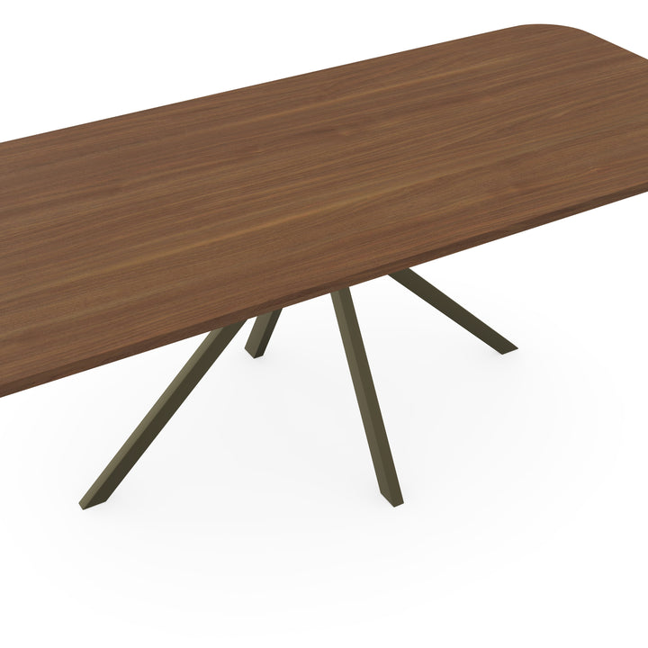 HPL Eettafel Noten -Recht radius- Jeroen donker bruin - {{ product.type }} - Kas20