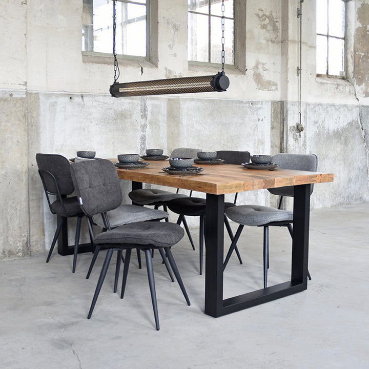 Eetkamerstoel Invito - Zinc - Weave - Black Frame (set van 2) - {{ product.type }} - Kas20