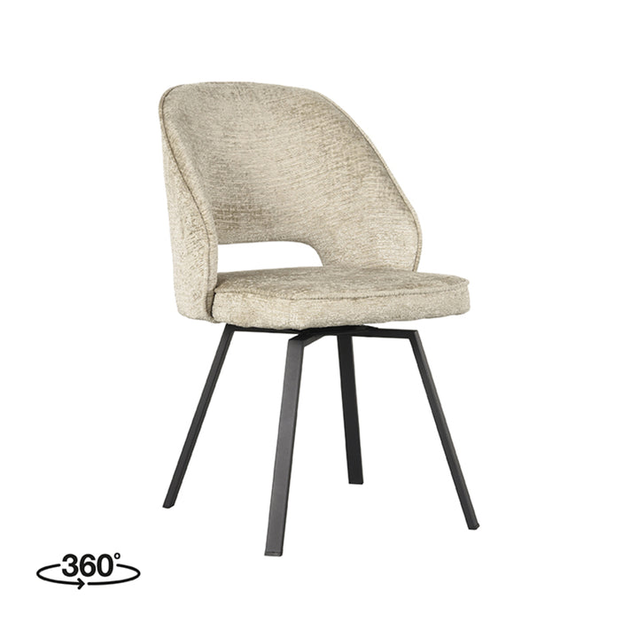 Eetkamerstoel Lazarus - Beige - Fluweel (set van 2) - {{ product.type }} - Kas20