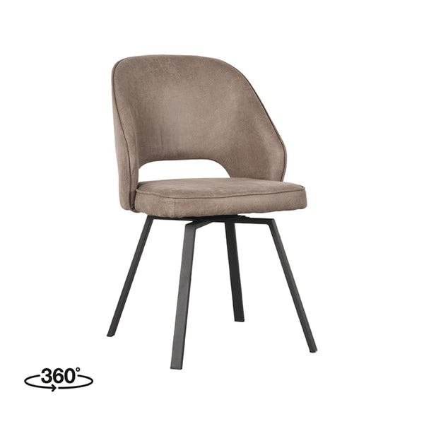 Eetkamerstoel Lazarus - Taupe - Microfiber (set van 2) - {{ product.type }} - Kas20