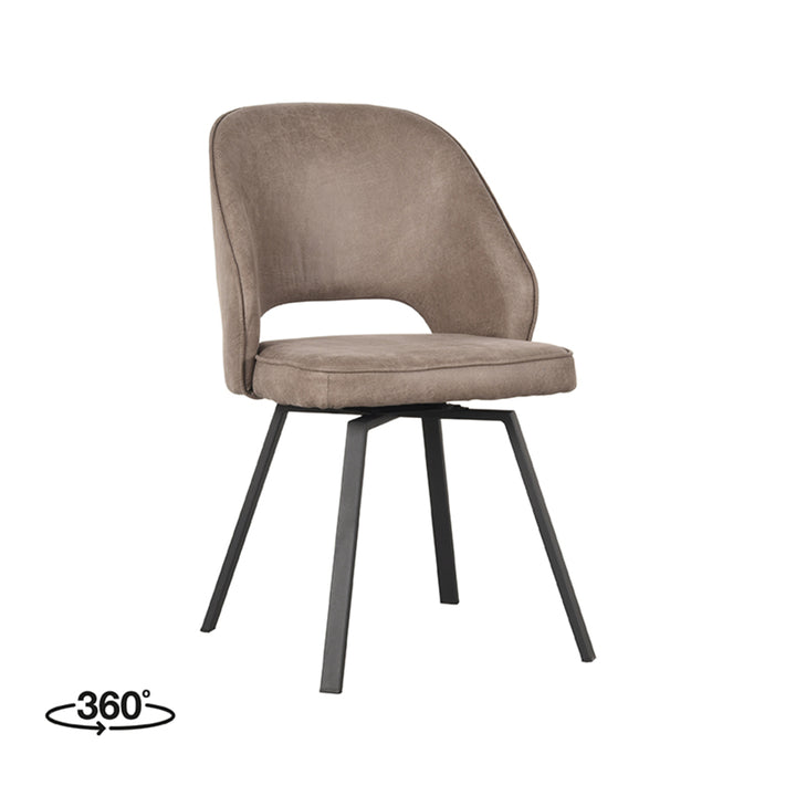 Eetkamerstoel Lazarus - Taupe - Microfiber (set van 2) - {{ product.type }} - Kas20