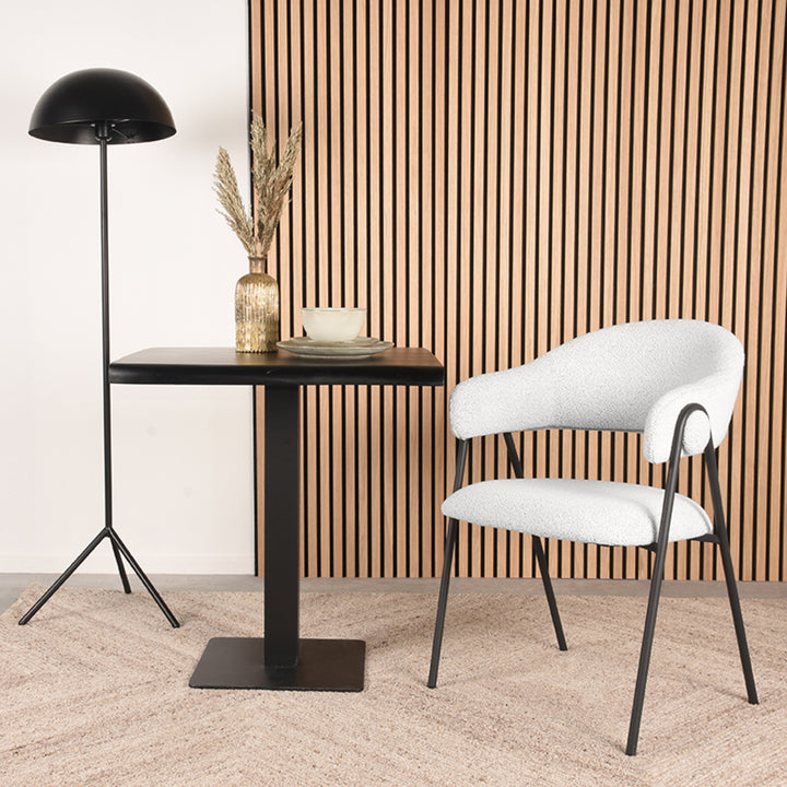 Eetkamerstoel Leander - Wit - Boucle (set van 2) - {{ product.type }} - Kas20