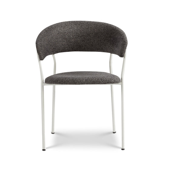 Jon Eetkamerstoel - Baran Antracite - Wit onderstel - {{ product.type }} - Kas20