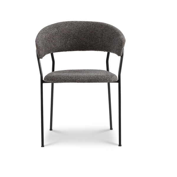 Jon Eetkamerstoel - Baran Antracite - Zwart onderstel - {{ product.type }} - Kas20