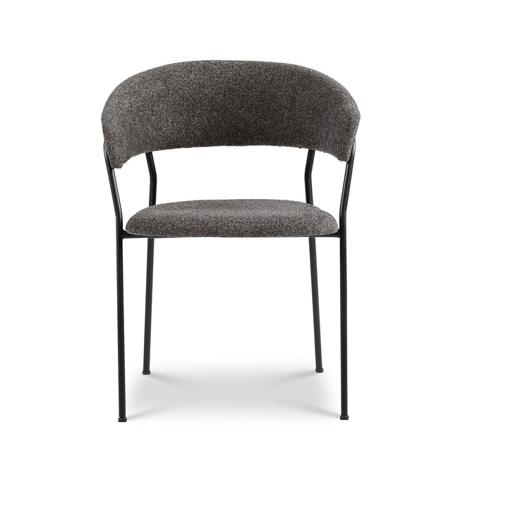 Jon Eetkamerstoel - Baran Antracite - Zwart onderstel - {{ product.type }} - Kas20