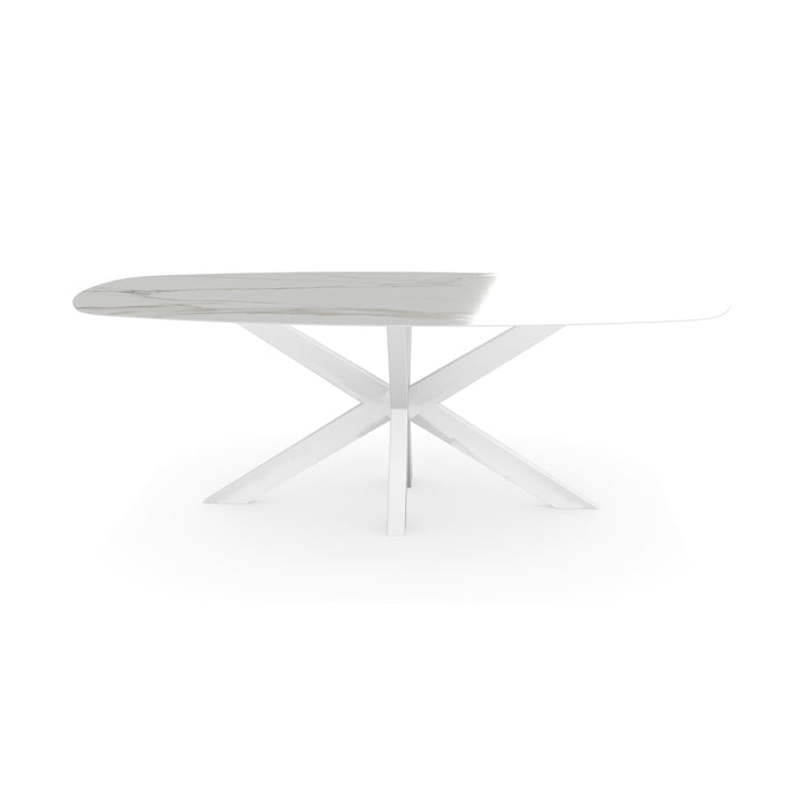 Keramiek tuintafel calacatta mat - deens ovaal - VV Wit - {{ product.type }} - Kas20