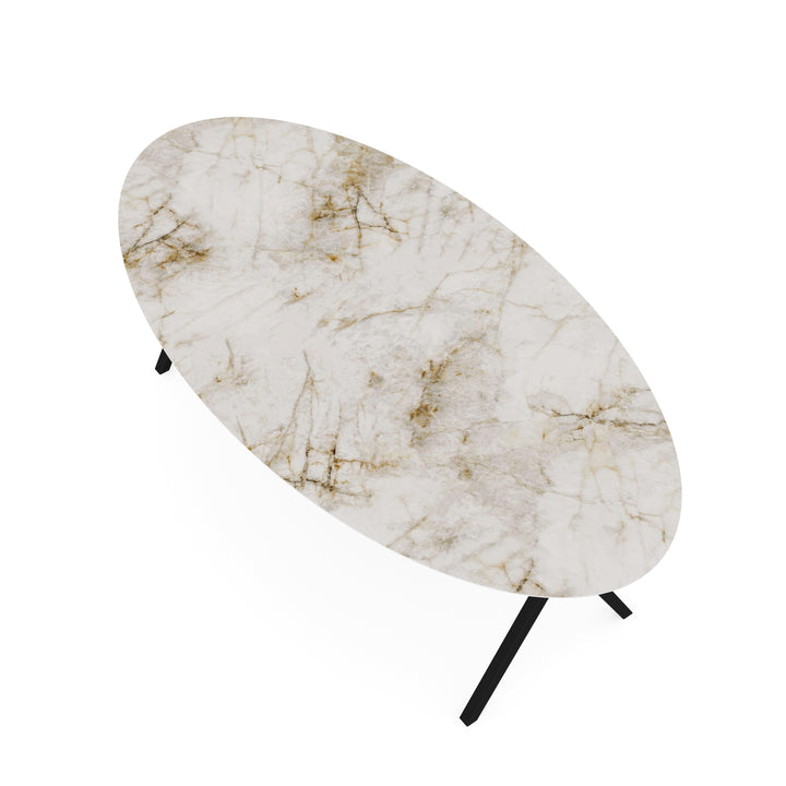 Keramiek eettafel cuarzo reno glans - Ovaal - Scissor zwart - {{ product.type }} - Kas20