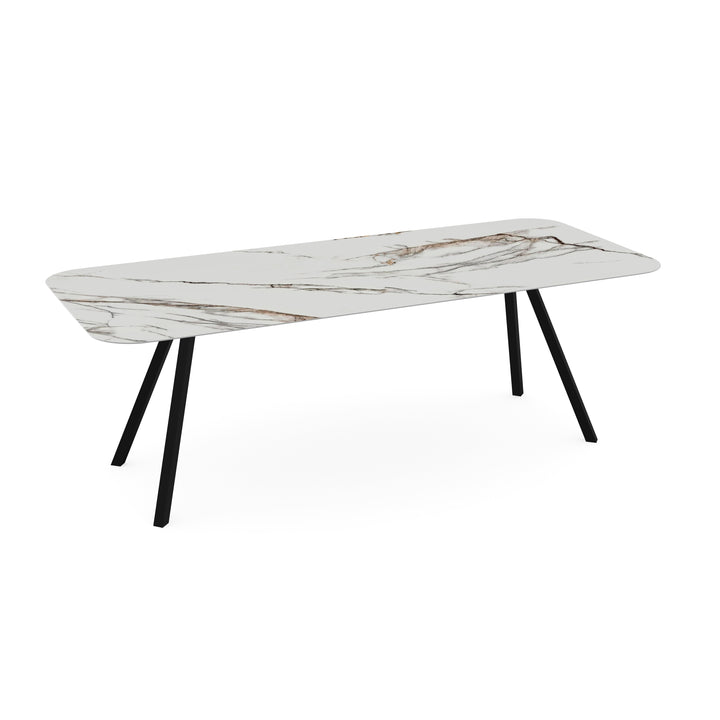 Keramiek eettafel iceberg glans - Recht radius - I Schuin zwart - {{ product.type }} - Kas20