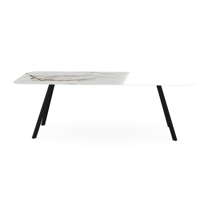 Keramiek eettafel iceberg glans - Recht radius - I Schuin zwart - {{ product.type }} - Kas20