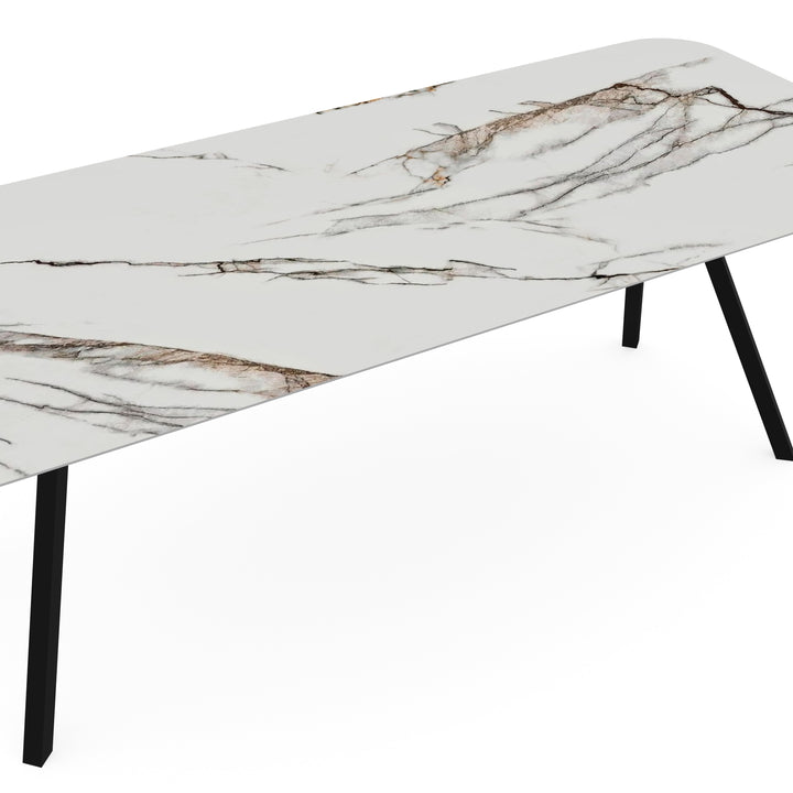 Keramiek eettafel iceberg glans - Recht radius - I Schuin zwart - {{ product.type }} - Kas20