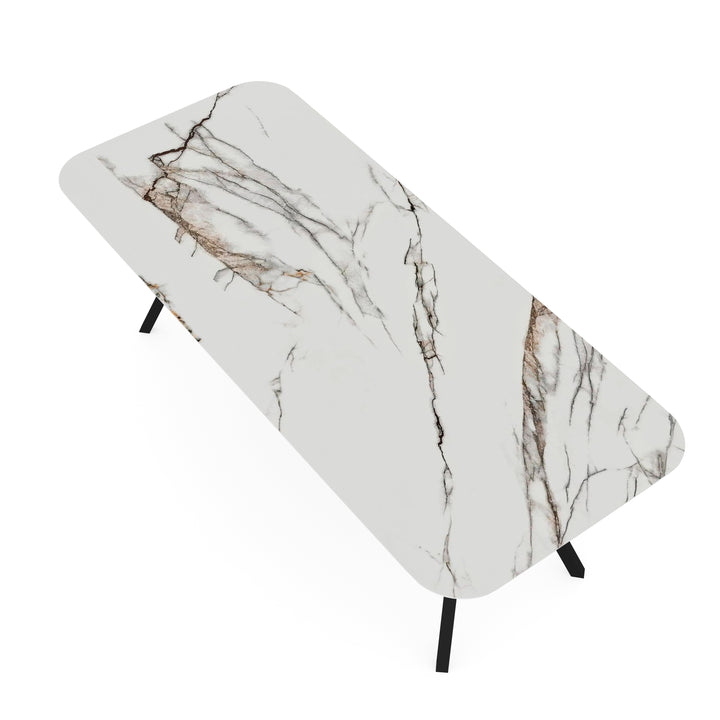 Keramiek eettafel iceberg glans - Recht radius - I Schuin zwart - {{ product.type }} - Kas20