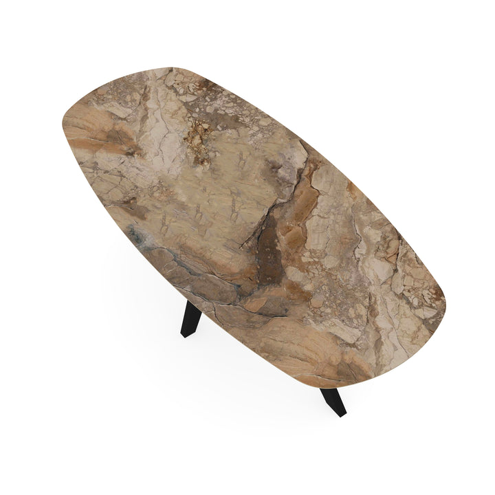 Keramiek eettafel ankara bronze glans - Deens ovaal - Spin zwart - {{ product.type }} - Kas20