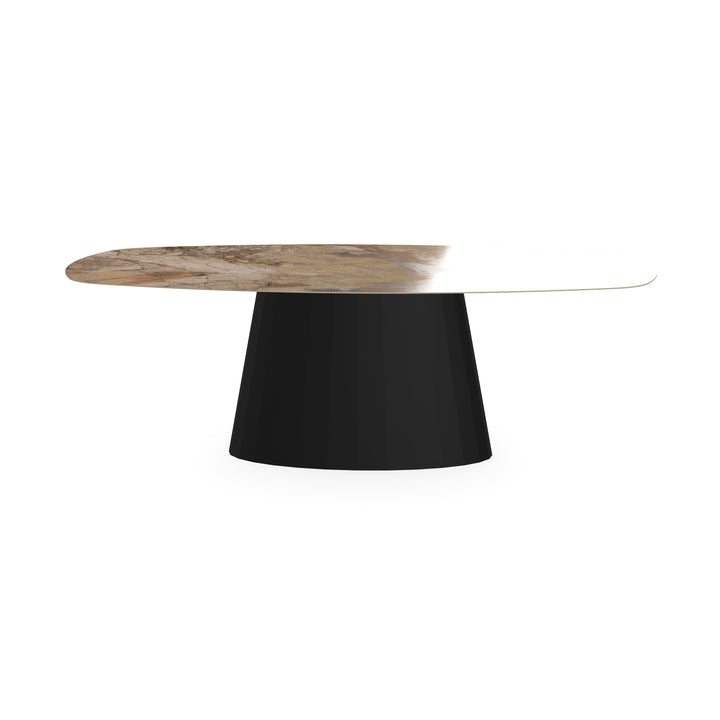 Keramiek eettafel ankara bronze glans - Deens ovaal - Sjors zwart - {{ product.type }} - Kas20