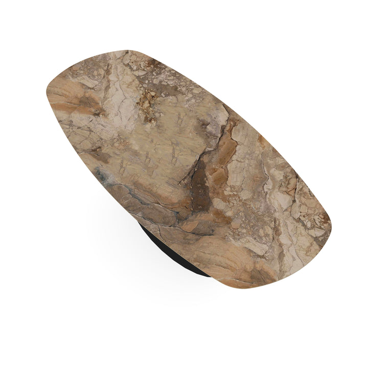 Keramiek eettafel ankara bronze glans - Deens ovaal - Sjors zwart - {{ product.type }} - Kas20