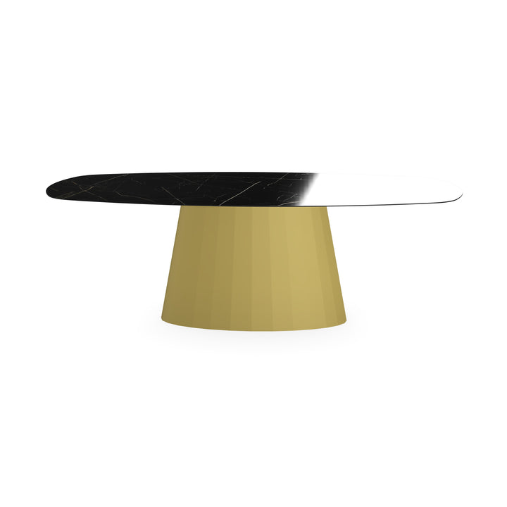 Keramiek eettafel nero ardi glans - Deens ovaal - Sjors goud - {{ product.type }} - Kas20