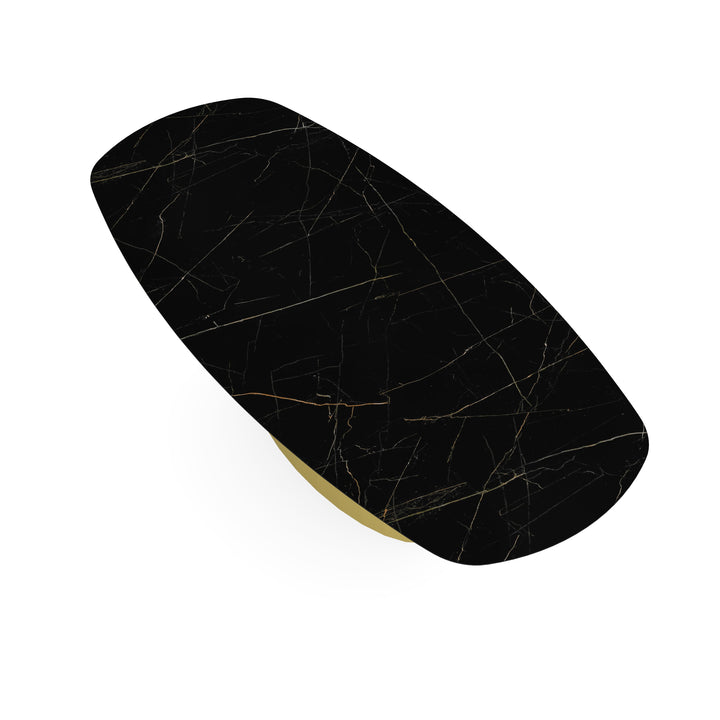 Keramiek eettafel nero ardi glans - Deens ovaal - Sjors goud - {{ product.type }} - Kas20