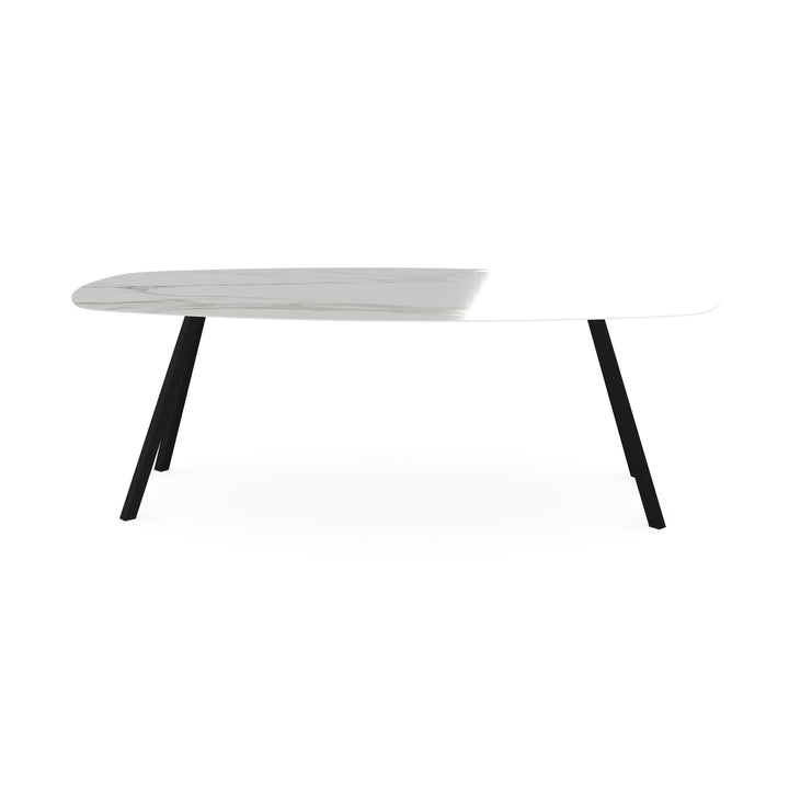 Keramiek eettafel calacatta pullido - Deens ovaal - I poot zwart - {{ product.type }} - Kas20