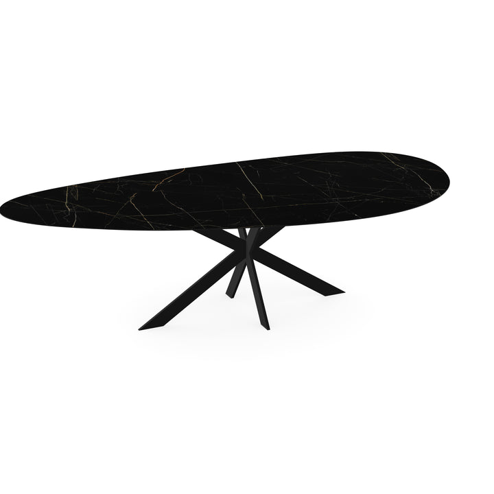Keramiek eettafel nero ardi glans - Kiezel B - Matrix ultra dun zwart - {{ product.type }} - Kas20