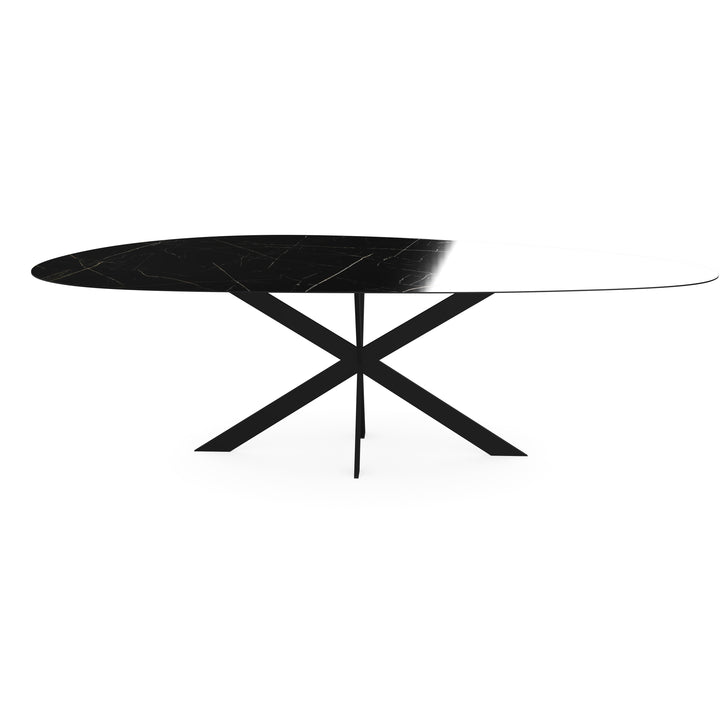 Keramiek eettafel nero ardi glans - Kiezel B - Matrix ultra dun zwart - {{ product.type }} - Kas20