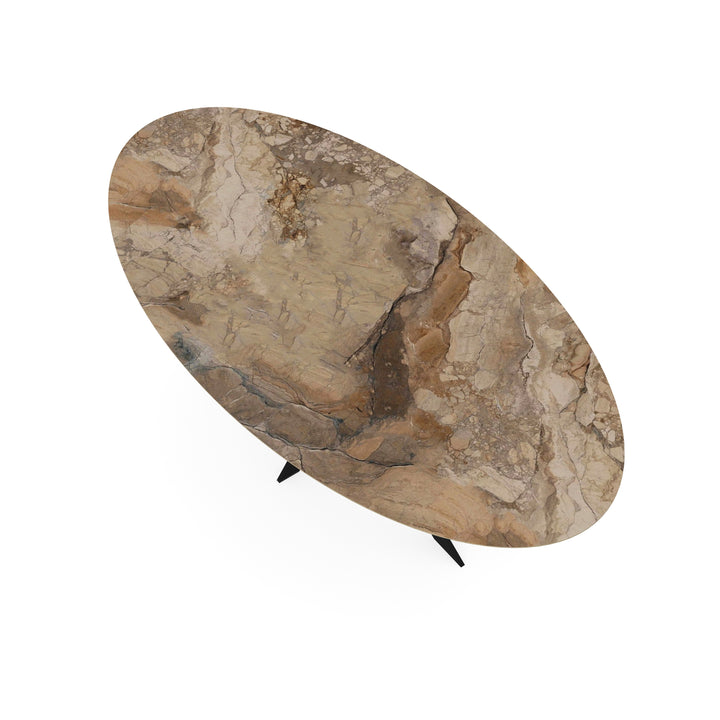 Keramiek eettafel ankara bronze glans - ovaal - Matrix ultra dun zwart - {{ product.type }} - Kas20