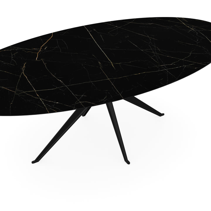Keramiek eettafel nero ardi glans - Ovaal - Anna zwart - {{ product.type }} - Kas20