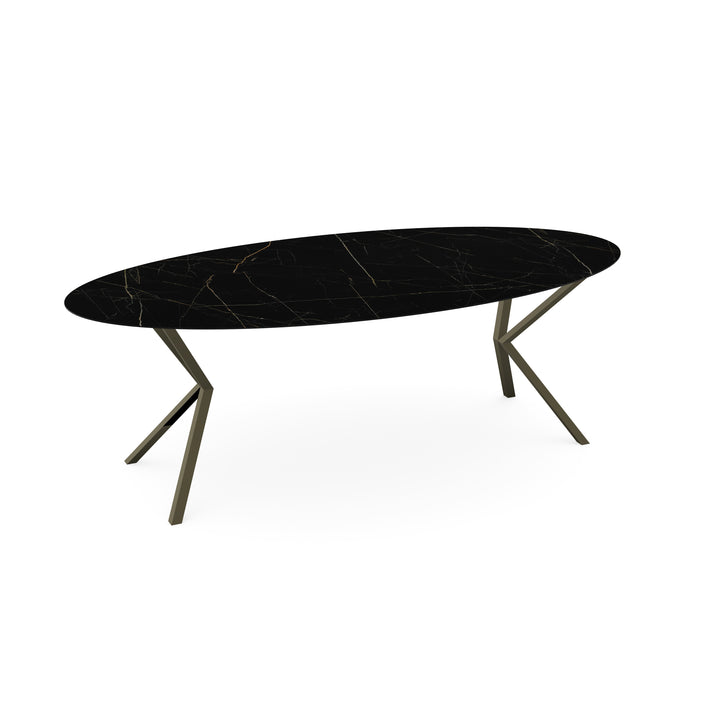 Keramiek eettafel nero ardi glans - Ovaal - VV donkerbruin - {{ product.type }} - Kas20