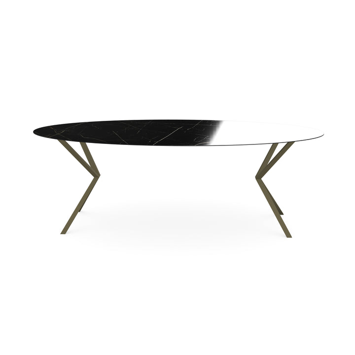 Keramiek eettafel nero ardi glans - Ovaal - VV donkerbruin - {{ product.type }} - Kas20