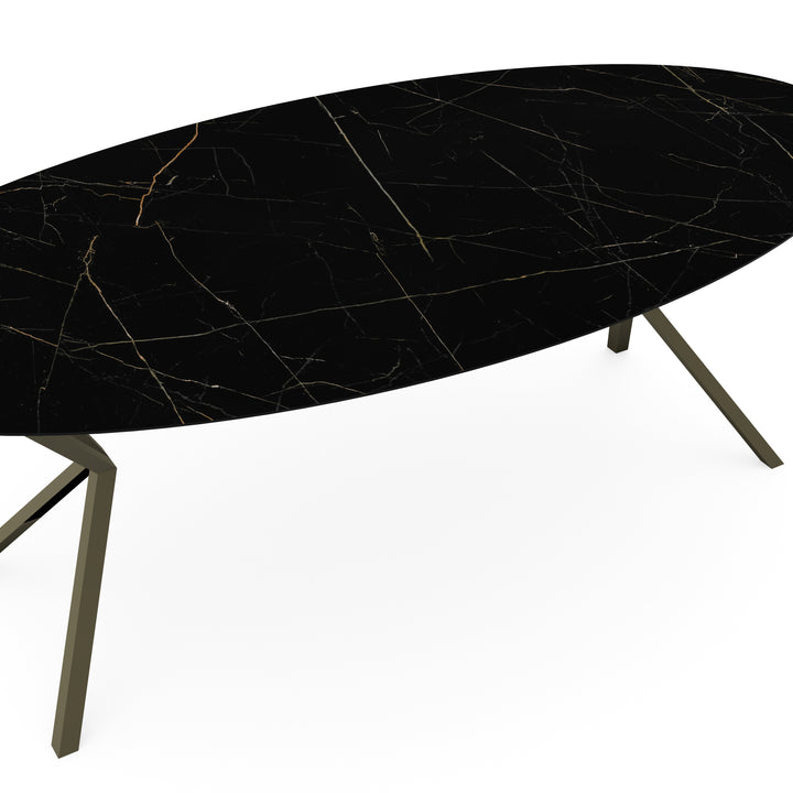 Keramiek eettafel nero ardi glans - Ovaal - VV donkerbruin - {{ product.type }} - Kas20