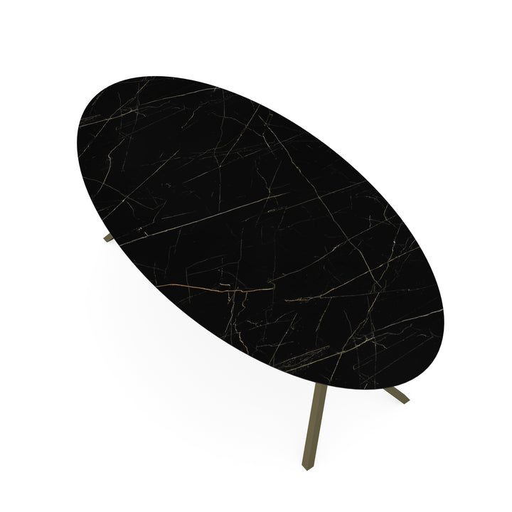 Keramiek eettafel nero ardi glans - Ovaal - VV donkerbruin - {{ product.type }} - Kas20
