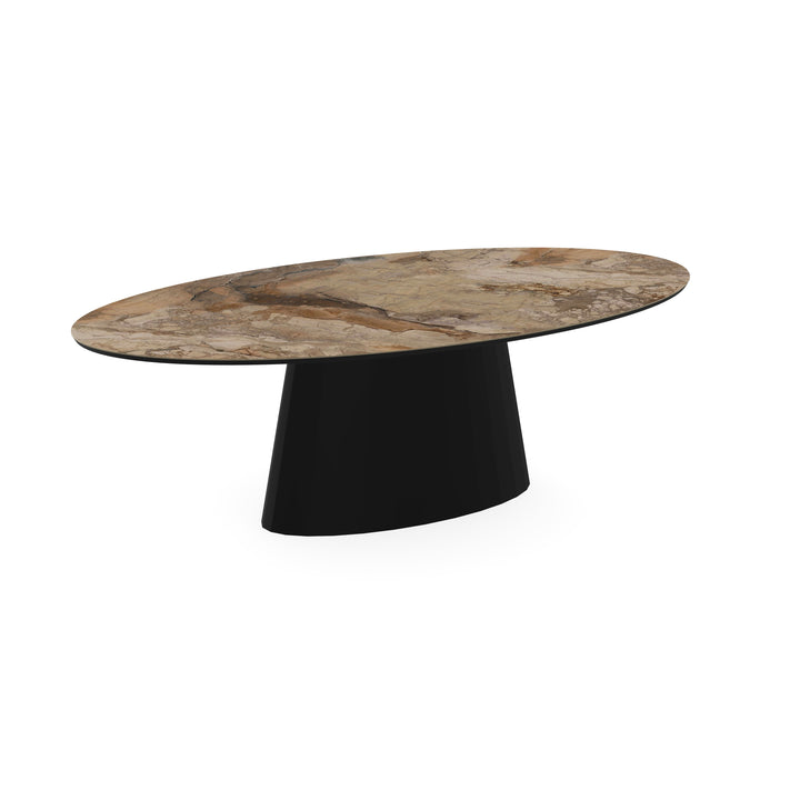 Keramiek eettafel Ankara brons - Ovaal - Sjors zwart - {{ product.type }} - Kas20