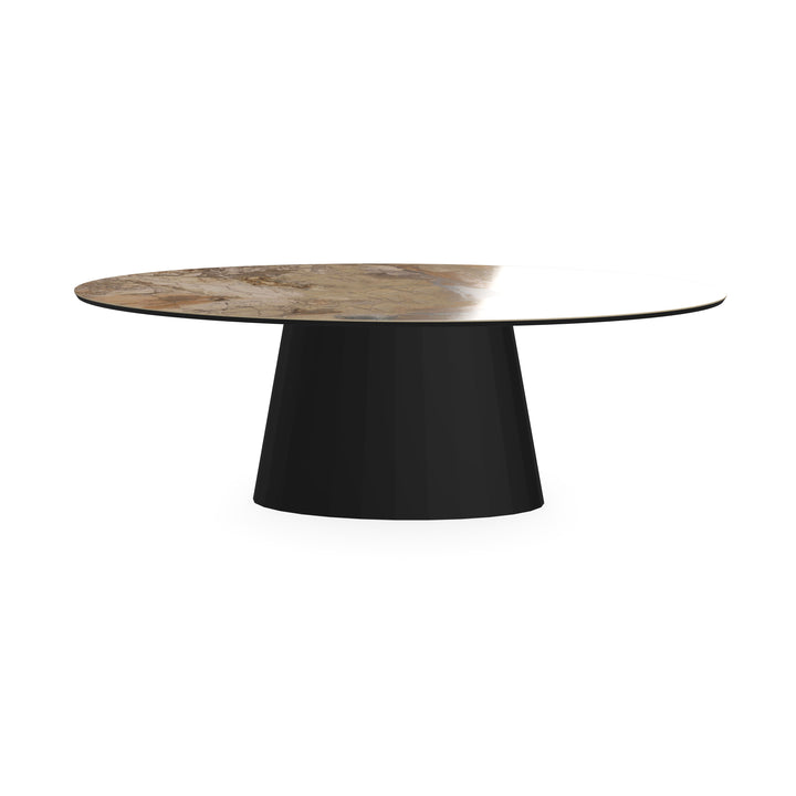 Keramiek eettafel Ankara brons - Ovaal - Sjors zwart - {{ product.type }} - Kas20