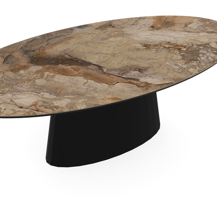 Keramiek eettafel Ankara brons - Ovaal - Sjors zwart - {{ product.type }} - Kas20