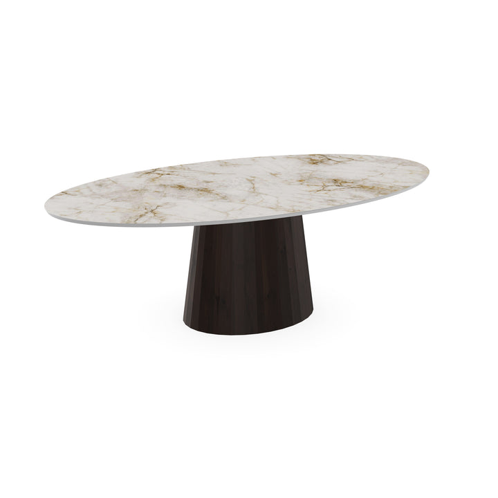Keramiek eettafel cuerzo reno glans - Ovaal - Sjors walnut brown 2x - {{ product.type }} - Kas20