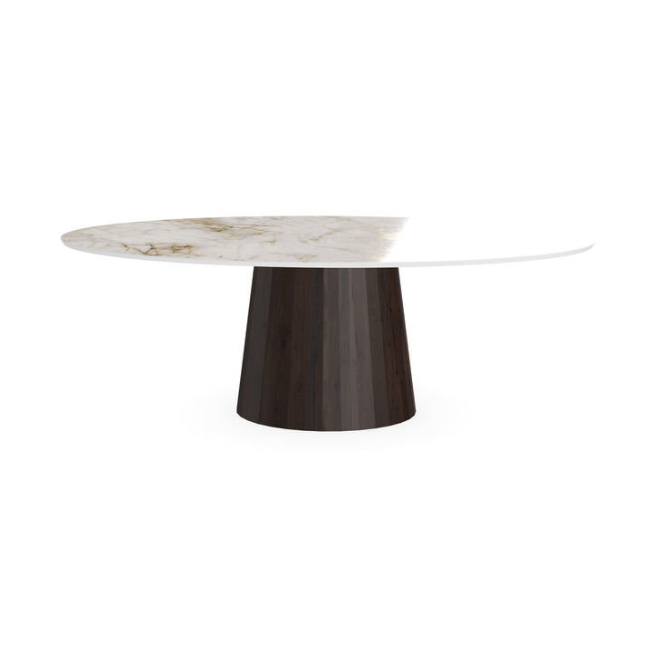 Keramiek eettafel cuerzo reno glans - Ovaal - Sjors walnut brown 2x - {{ product.type }} - Kas20