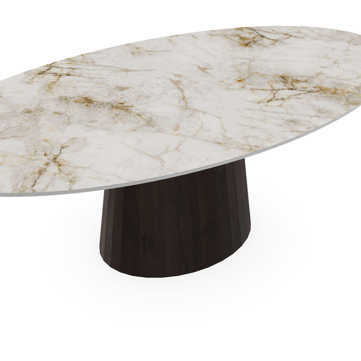 Keramiek eettafel cuerzo reno glans - Ovaal - Sjors walnut brown 2x - {{ product.type }} - Kas20