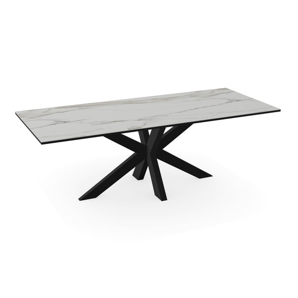 Keramiek eettafel calacatta pullido - Recht - Matrix dun zwart