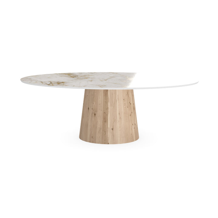 Keramiek eettafel Cuarzo Reno glans - Ovaal - Sjors naturel - {{ product.type }} - Kas20