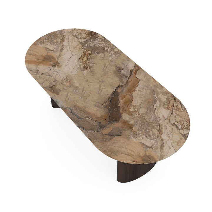 Keramiek eettafel Ankara brons - Plat ovaal - Freya walnut brown 2x - {{ product.type }} - Kas20