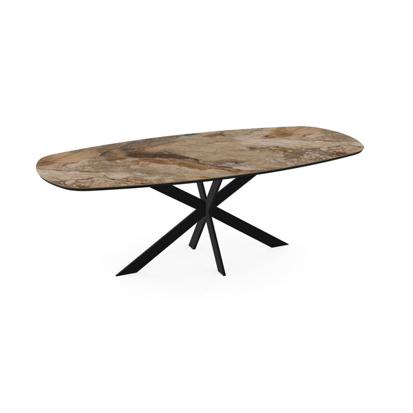 Keramiek eettafel ankara bronze - Deens ovaal  - Matrix ultra dun zwart