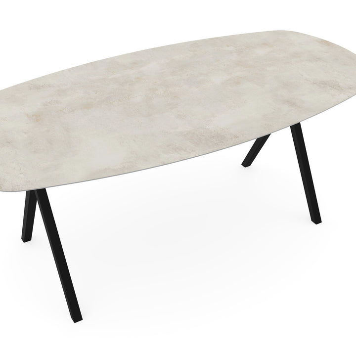 Keramiek eettafel Mat Distrito Marfil - Deens ovaal - Scissor Zwart - {{ product.type }} - Kas20